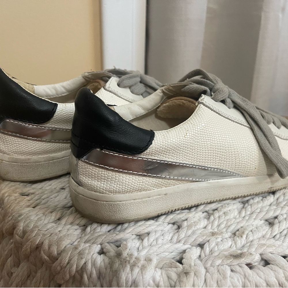 Women's White and Gold Sneakers - Picture 4 of 5